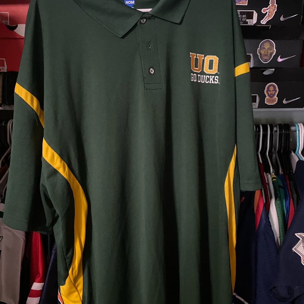 University of Oregon NCAA (by KA Inc) Green and Yellow Polo Shirt